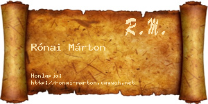 Rónai Márton névjegykártya