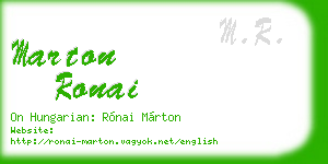 marton ronai business card