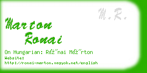 marton ronai business card
